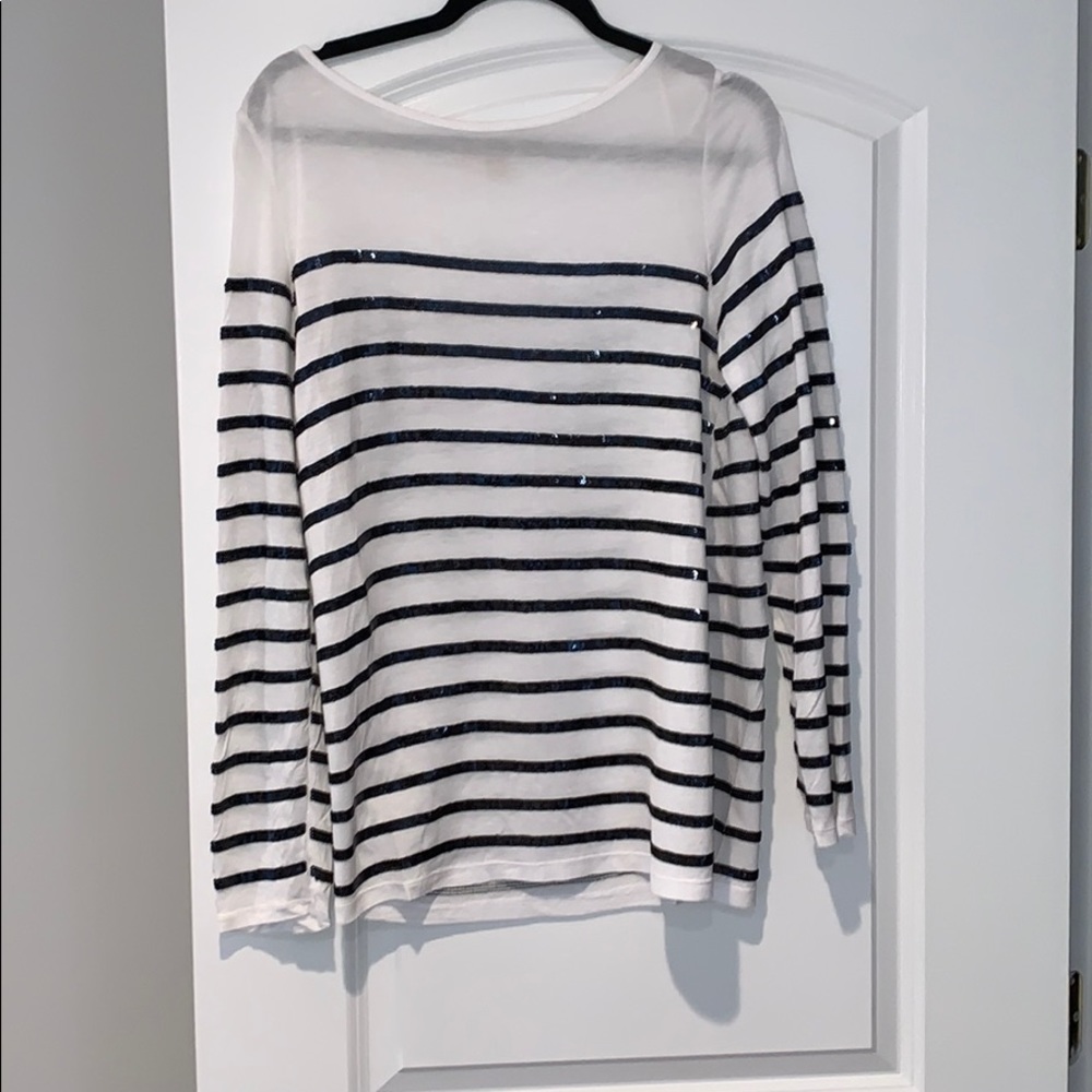 Michael by Michael Kors sequin stripe LS